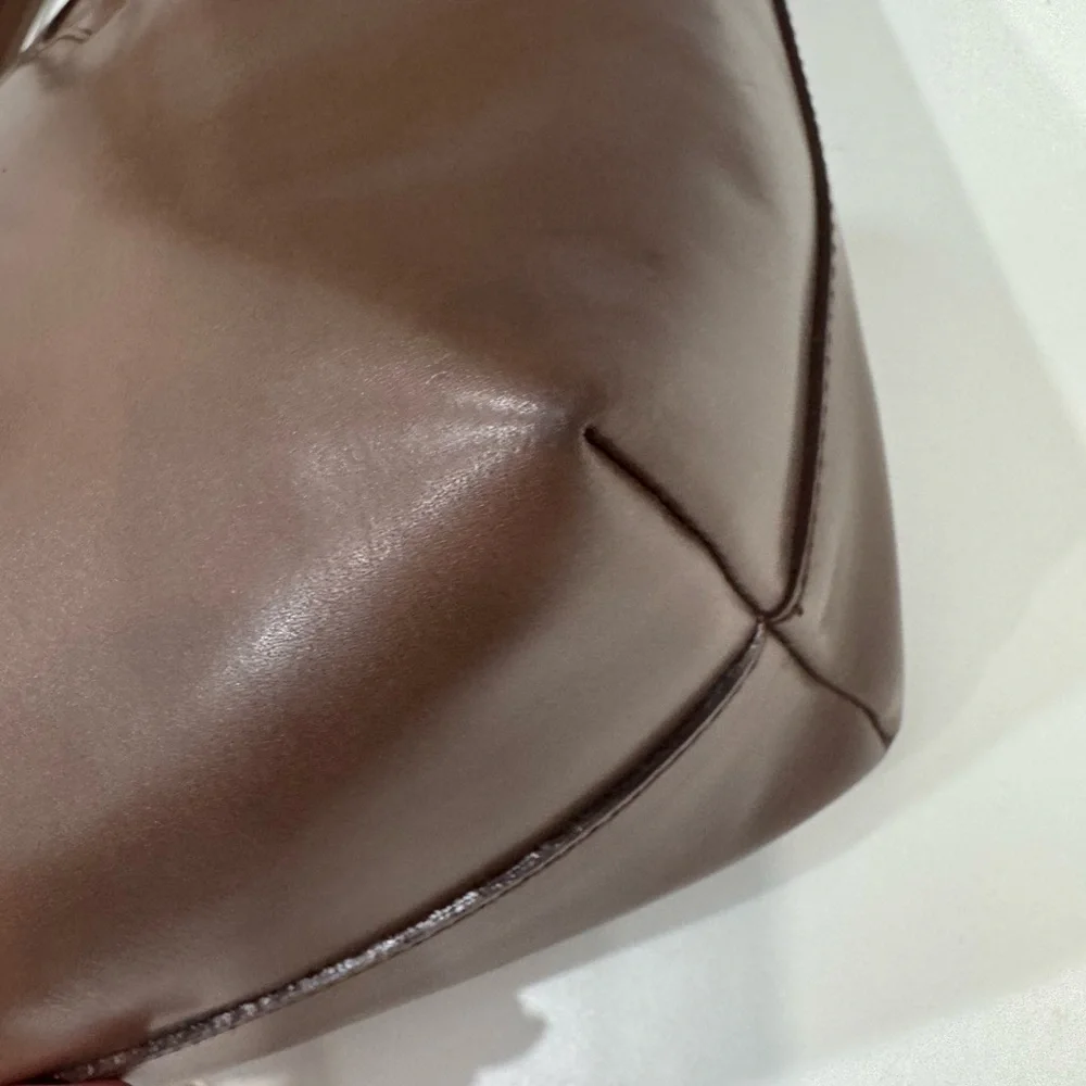 Furla Brown Leather Zip-Top Tote Satchel Handbag Made in Italy 14” Work Tote GUC - Picture 6 of 13
